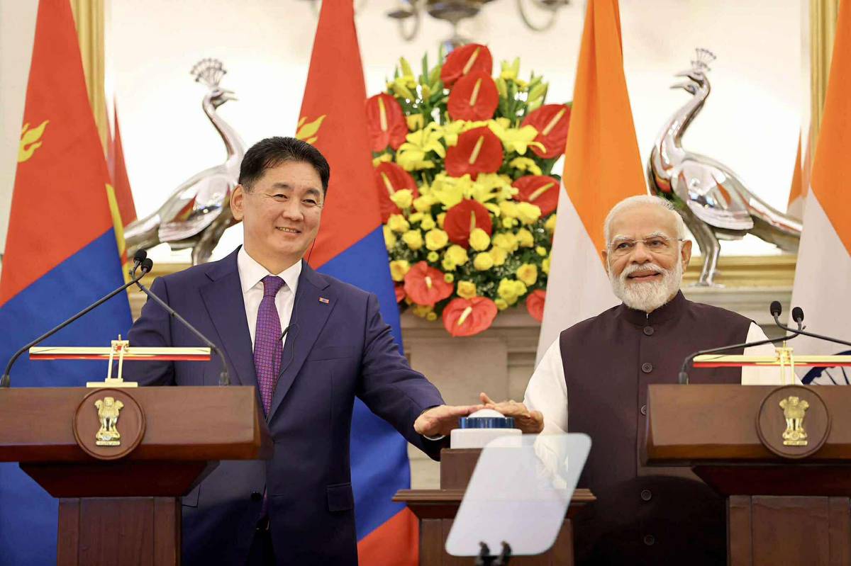 Монгол Улсын Ерөнхийлөгч У.Хүрэлсүх, Бүгд Найрамдах Энэтхэг Улсын Ерөнхий сайд Нарендра Моди нар албан ёсны хэлэлцээ хийлээ